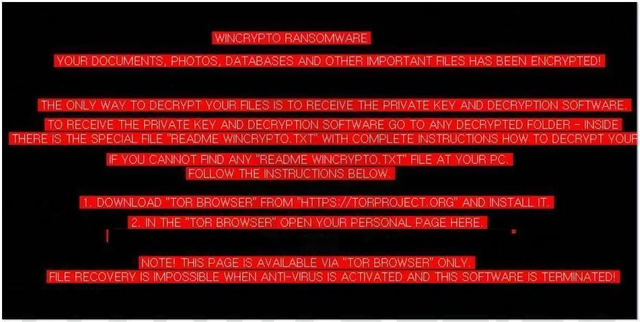 How to Remove WinCrypto Ransomware (Virus Removal Guide) 1 Image: WinCrypto ransomware