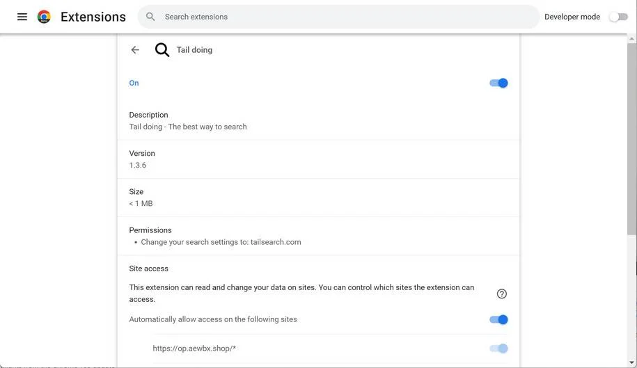 Image: Tail Doing Chrome Extension