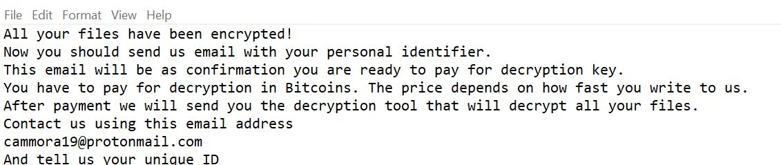 How to remove Cammora ransomware (Virus Removal Guide) 1 Image: Cammora Ransomware
