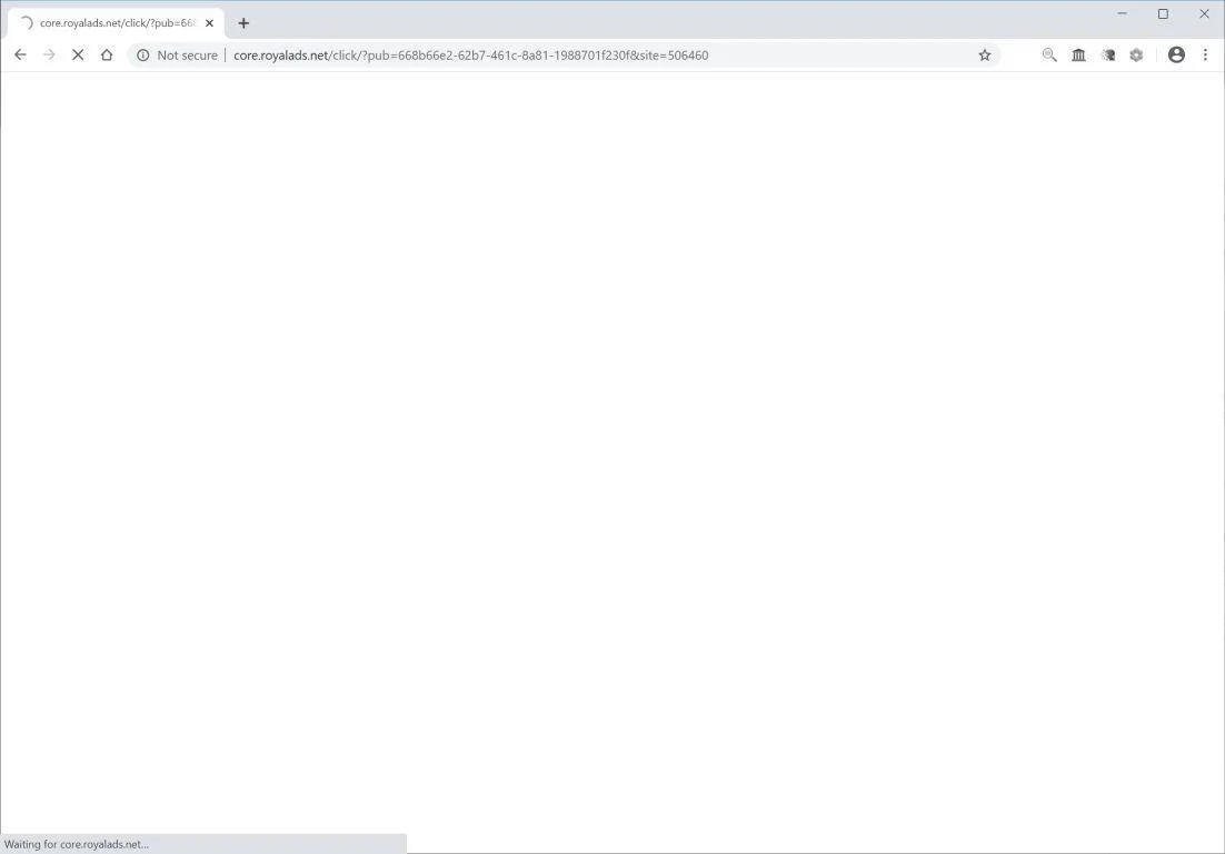 Image: Chrome browser is redirected to Core.royalads.net