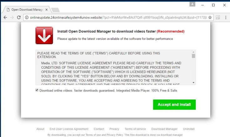 onlineupdate.24onlinesafesystem4unow.website virus