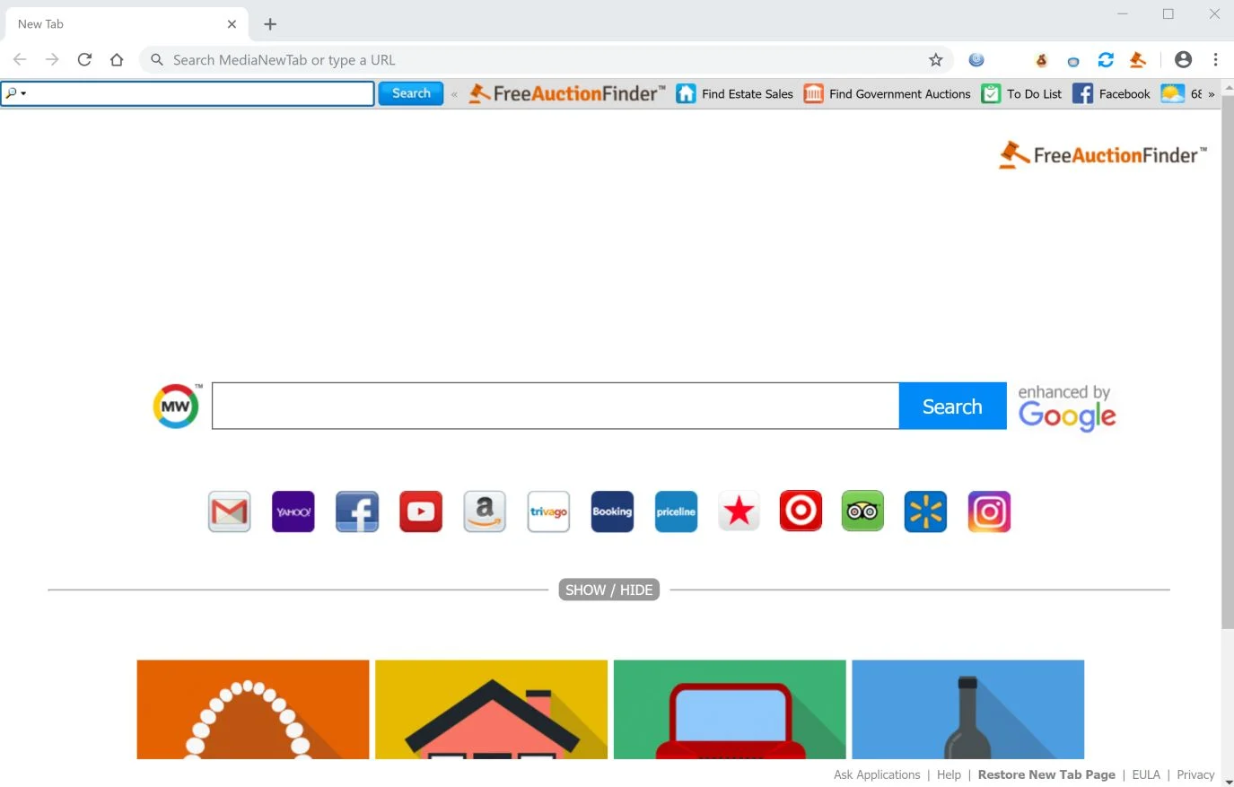 Image: FreeAuctionFinder toolbar