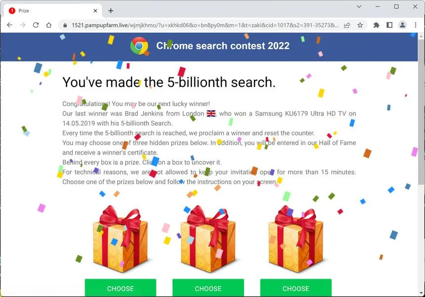 How To Remove Pampupfarm.live Ads (Virus Removal Guide) 1 Image: Chrome browser is redirected to Pampupfarm.live