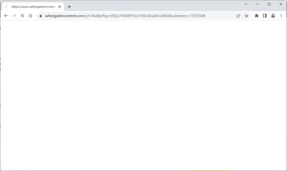 Image: Safestgatetocontent.com Chrome browser redirect
