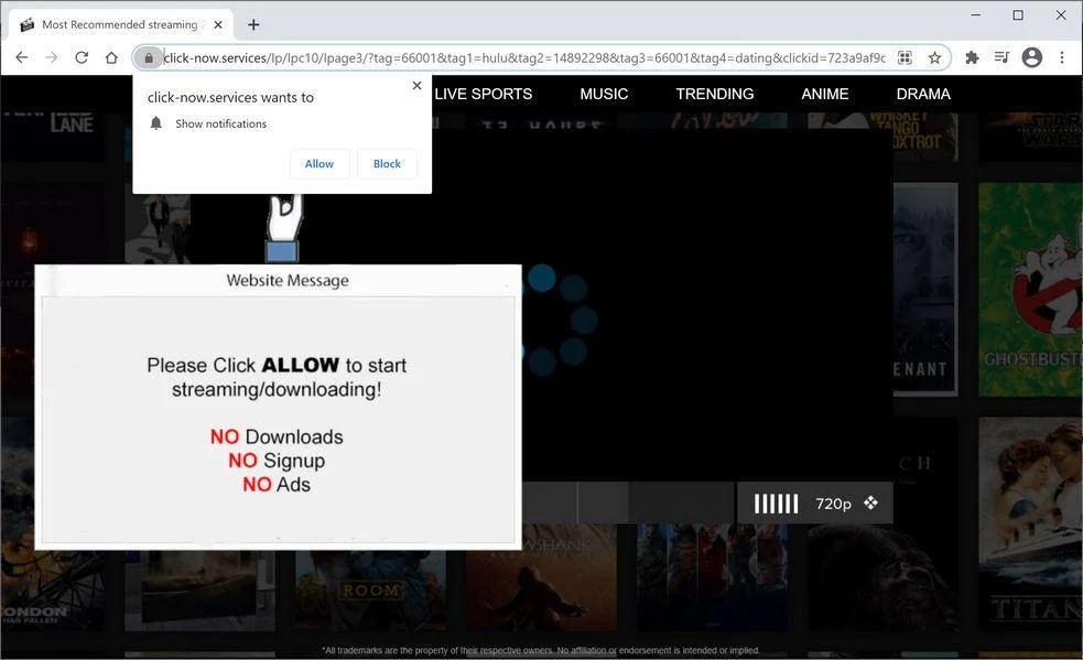 Remove Click-now.services pop-up ads (Virus Removal Guide) 1 Image: Chrome browser is redirected to Click-now.services