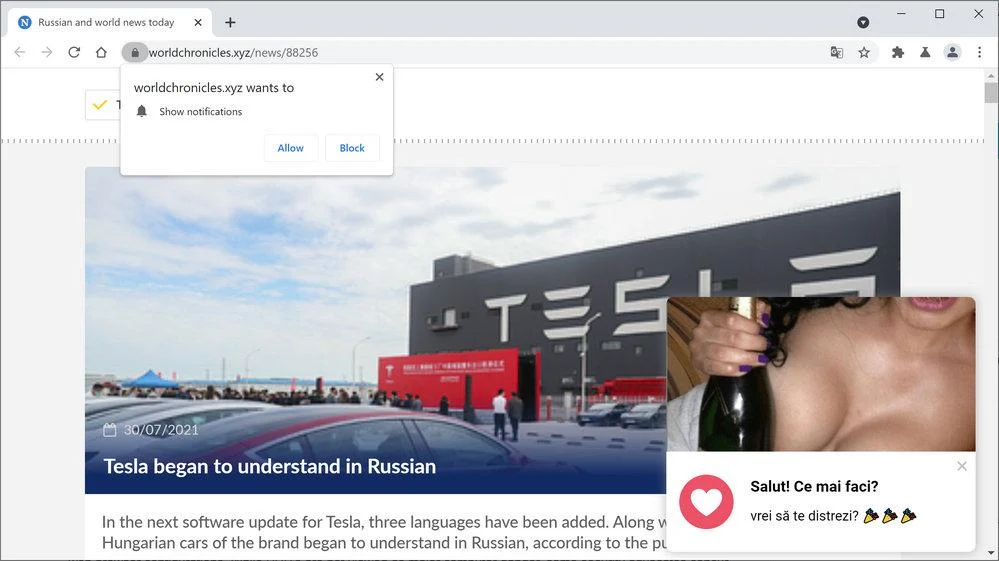 Remove Worldchronicles.xyz pop-up ads (Virus Removal Guide) 1 Image: Chrome browser is redirected to Worldchronicles.xyz