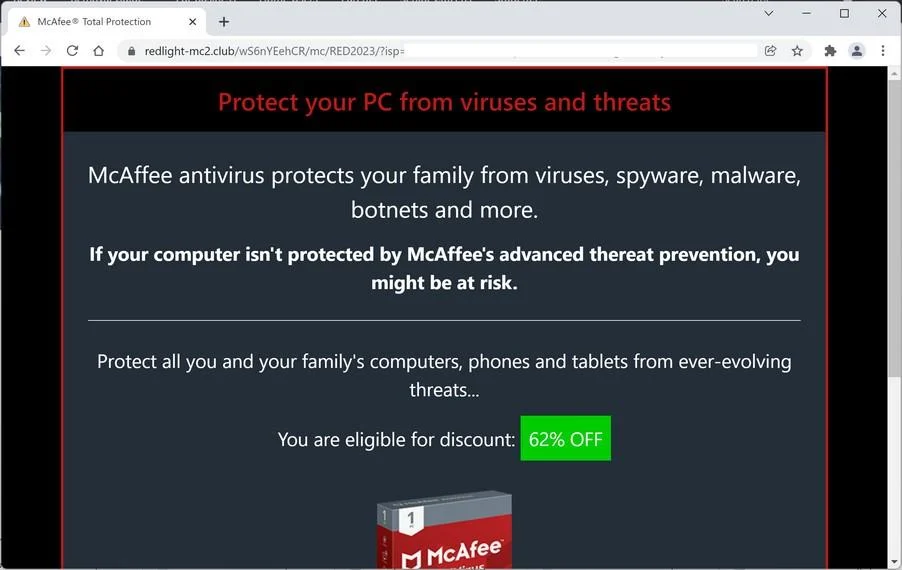 Remove Redlight-mc2.club Pop-up Ads (Virus Removal Guide) 1 Image: Redlight-mc2.club scam