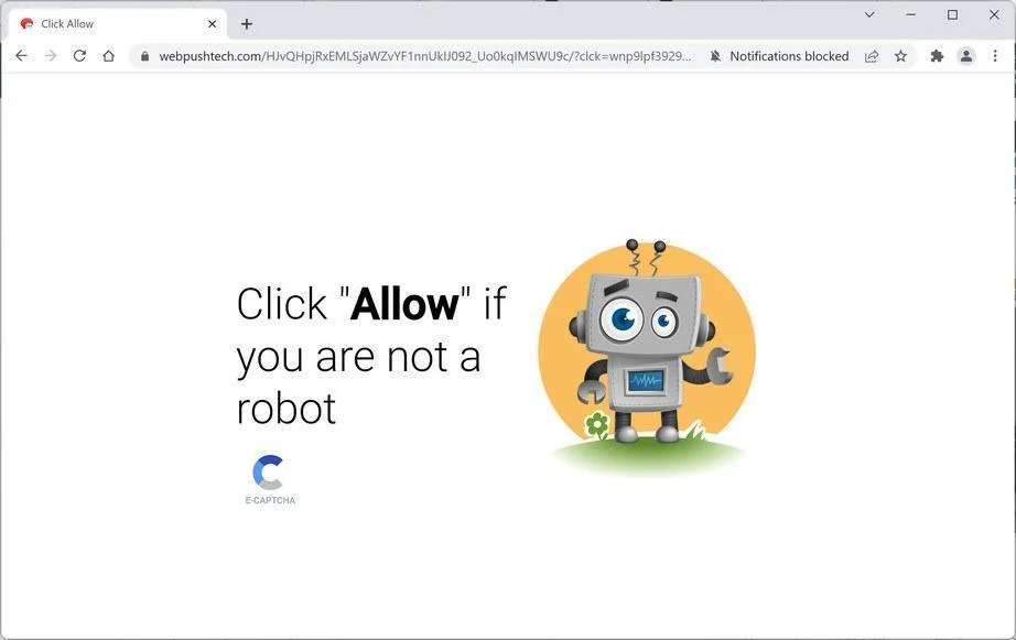 How to Remove Webpushtech.com Pop-up Ads (Virus Removal Guide) 1 Image: Chrome browser is redirected to Webpushtech.com