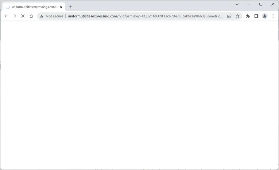 Image: Chrome browser is redirected to Uniformutilitiesexpressing.com