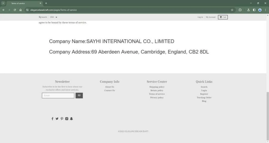 Elegancebeadcraft.com scam