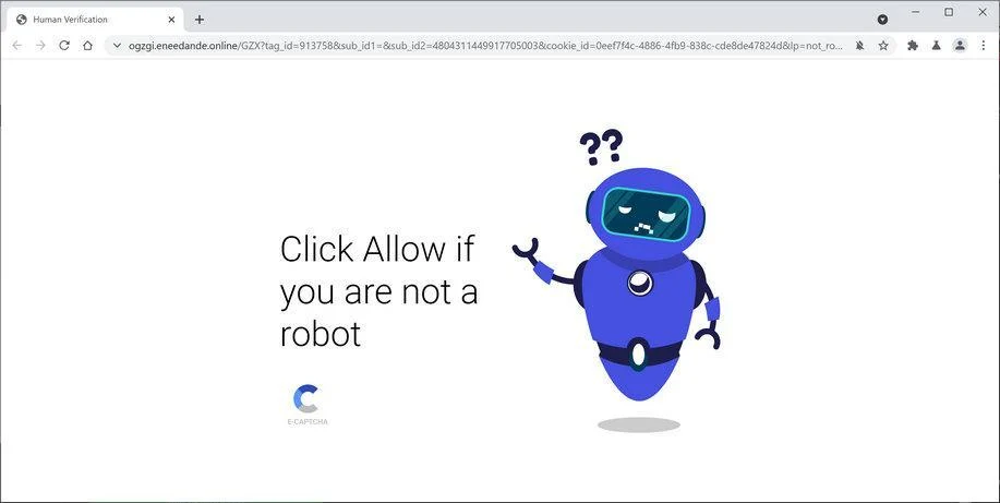 Remove Eneedande.online pop-up ads (Virus Removal Guide) 1 Image: Chrome browser is redirected to Eneedande.online