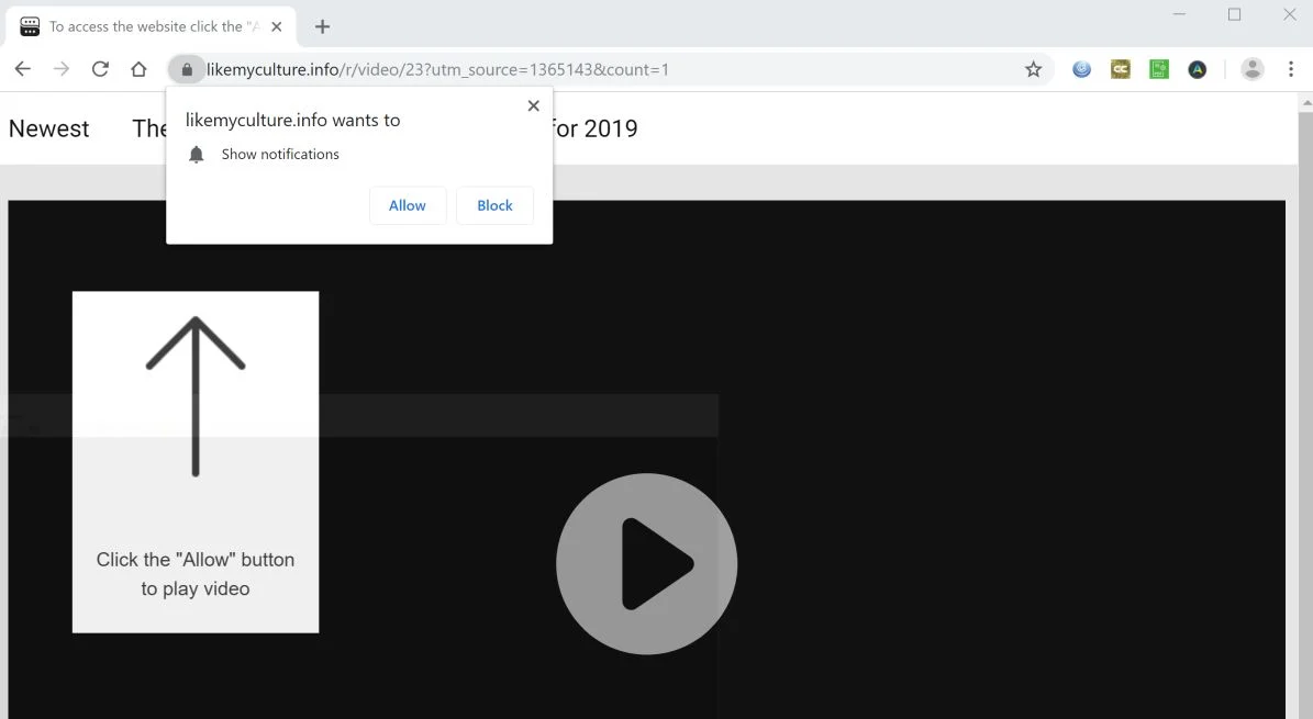 How to remove Likemyculture.info pop-up ads (Virus Removal Guide) 1 Image: Chrome browser is redirected to Likemyculture.info