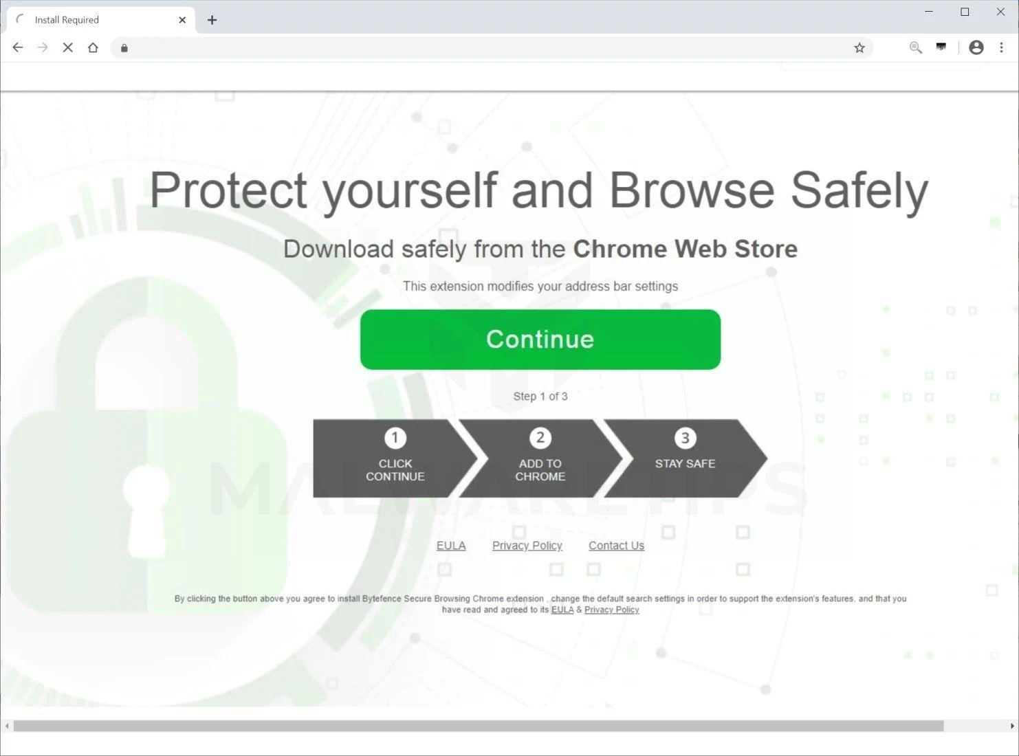 Image: Chrome browser is redirected to In.cucx.xyz