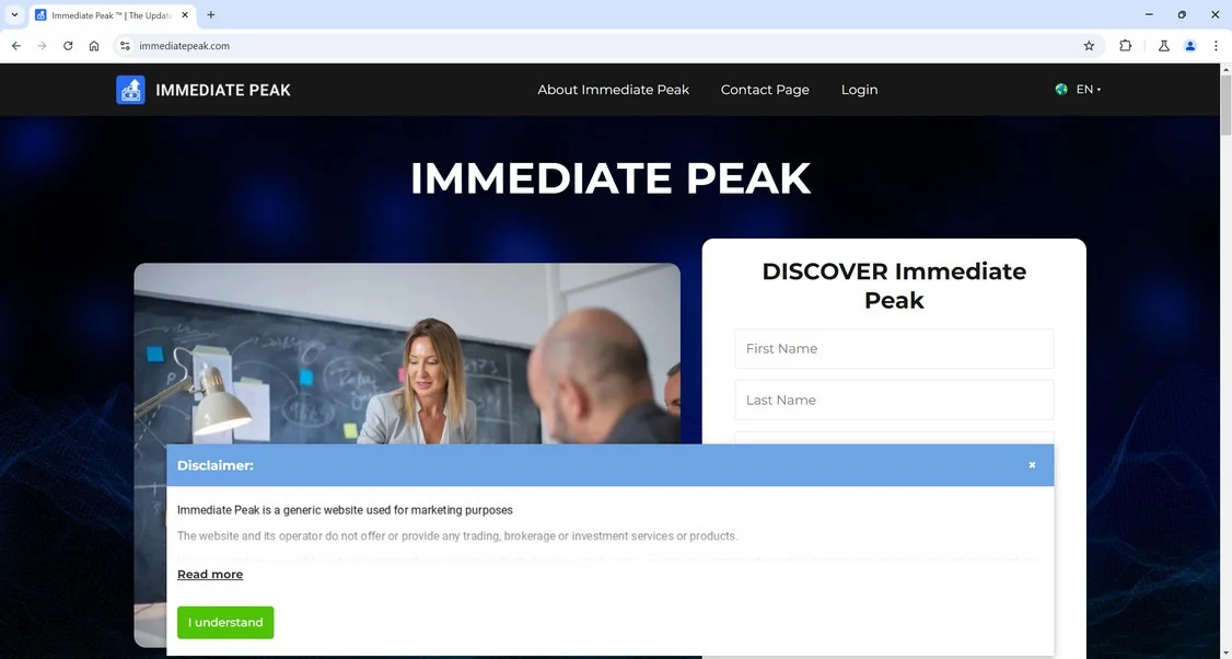Immediatepeak.com scam
