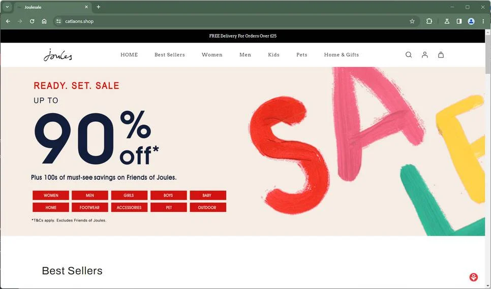 Catlaons.Shop Scam Store: A Fake Joules Website 1 Catlaons.Shop Scam