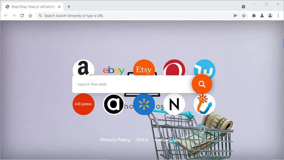 Image: Chrome browser is redirected to Shop-Shop