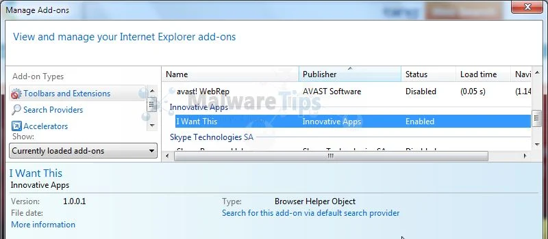 [Image:  I Want This Internet Explorer extension]