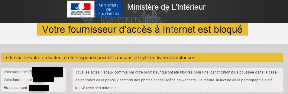 [Image: Votre fournisseur d'accès à Internet est bloqué]