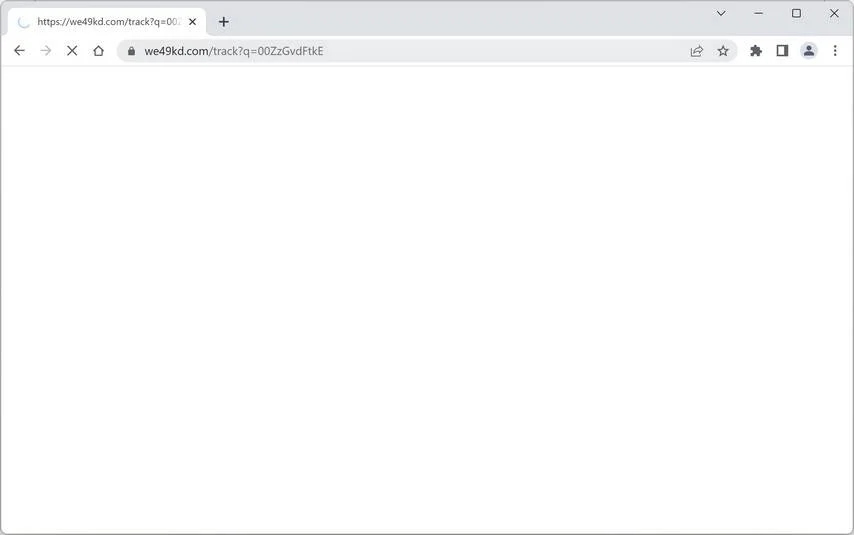 Image: Chrome browser is redirected to We49kd.com