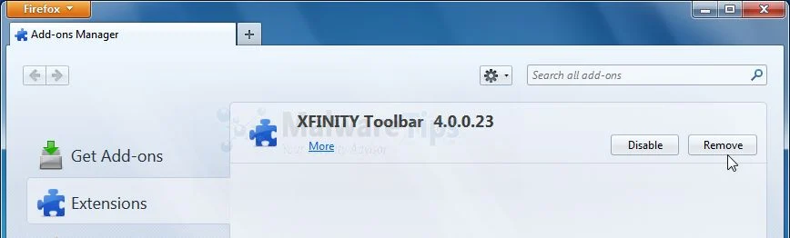 [Image: Xfinity Firefox extensions]
