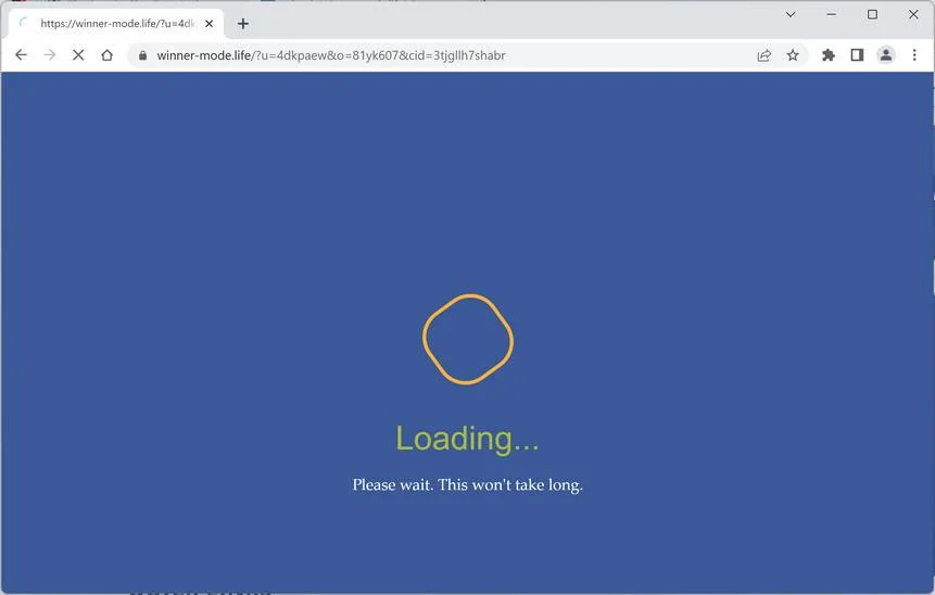Remove Winner-mode.life Ads (Virus Removal Guide) 1 Image: Chrome browser is redirected to Winner-mode.life