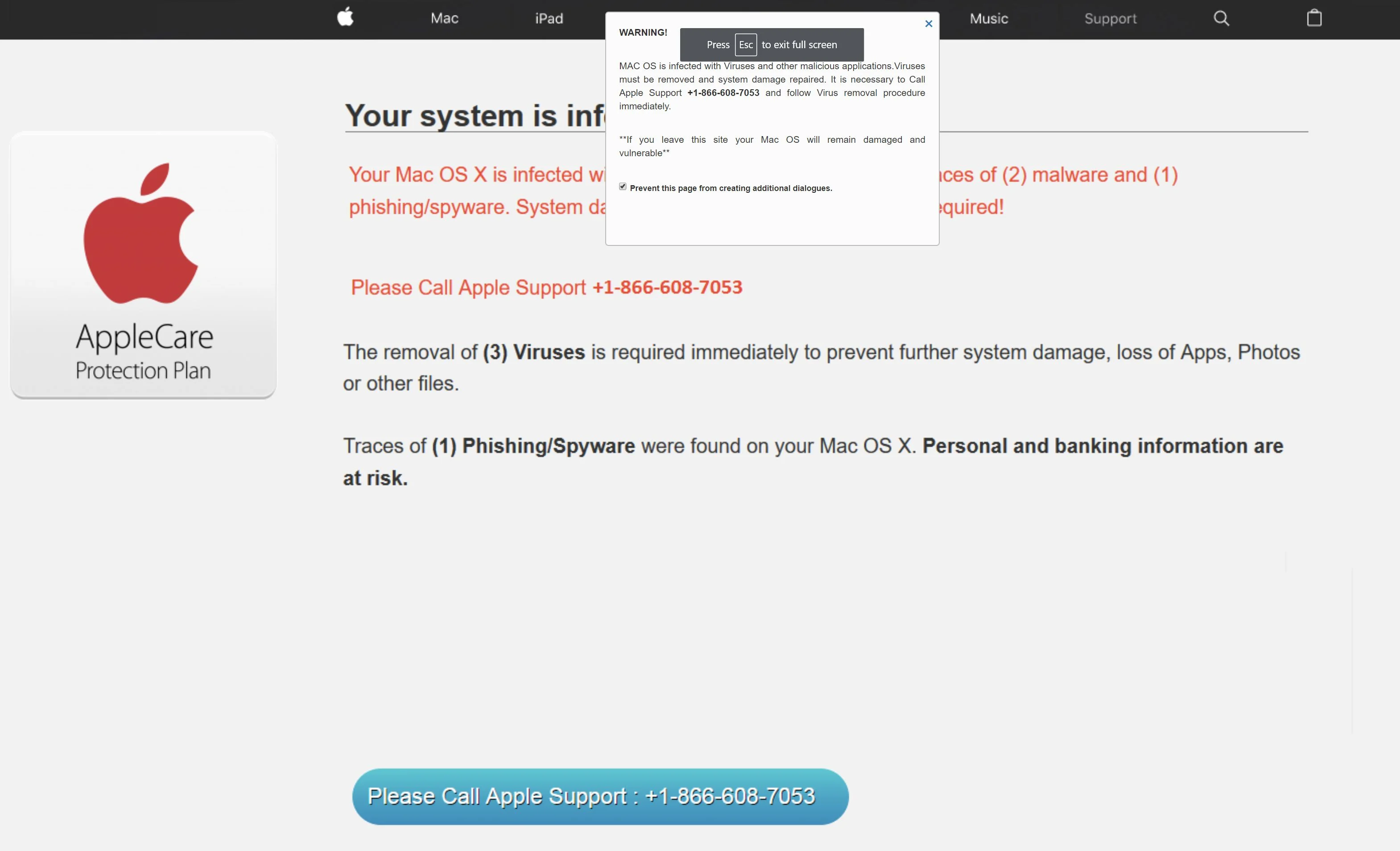 How To Remove "Spyware were found on your Mac" Pop-up Scam 1 Spyware were found on your Mac Scam Po-ups