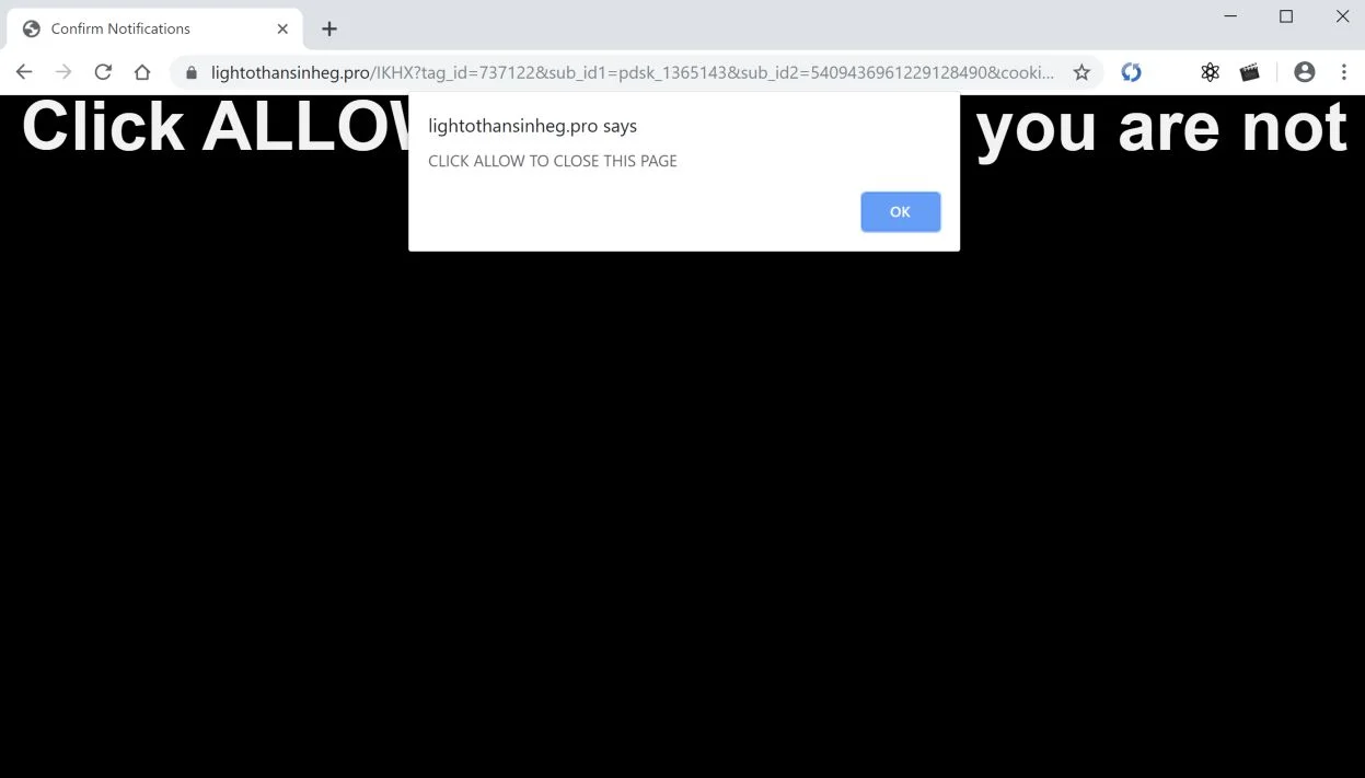 How to remove Lightothansinheg.pro pop-up ads (Virus Removal Guide) 1 Image: Chrome browser is redirected to Lightothansinheg.pro