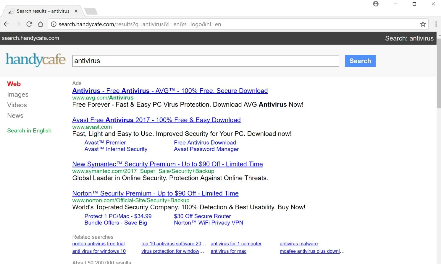 Search.handycafe.com redirect virus