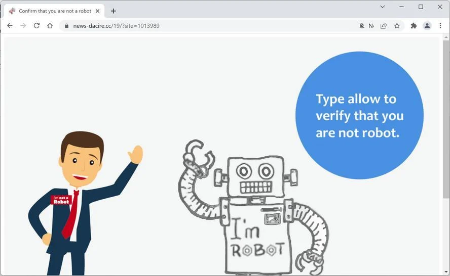 Image: Chrome browser is redirected to News-dacire.cc