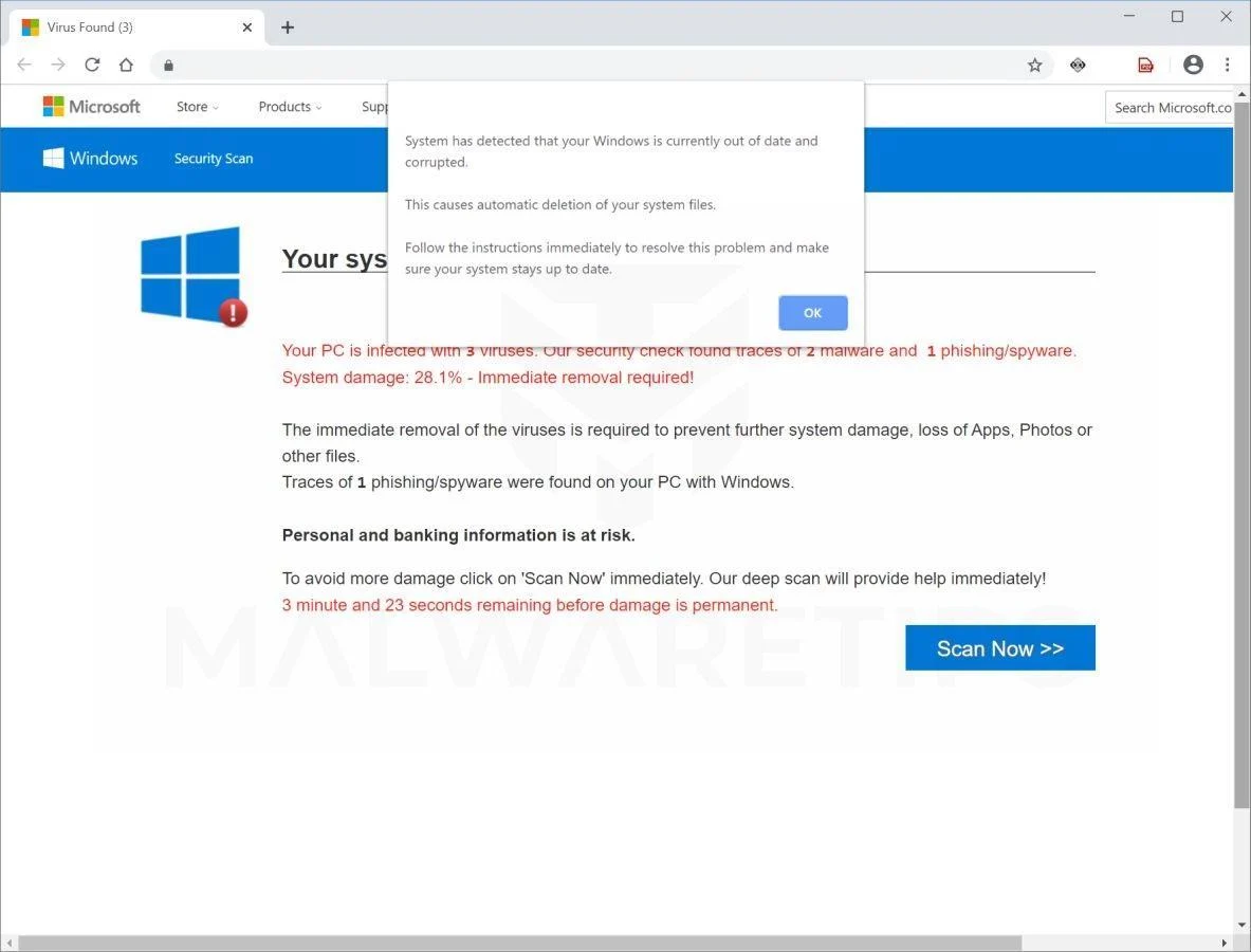 Remove Sponesobmea.cf pop-up scam (Virus Removal Guide) 1 Image: Sponesobmea.cf fake error messages