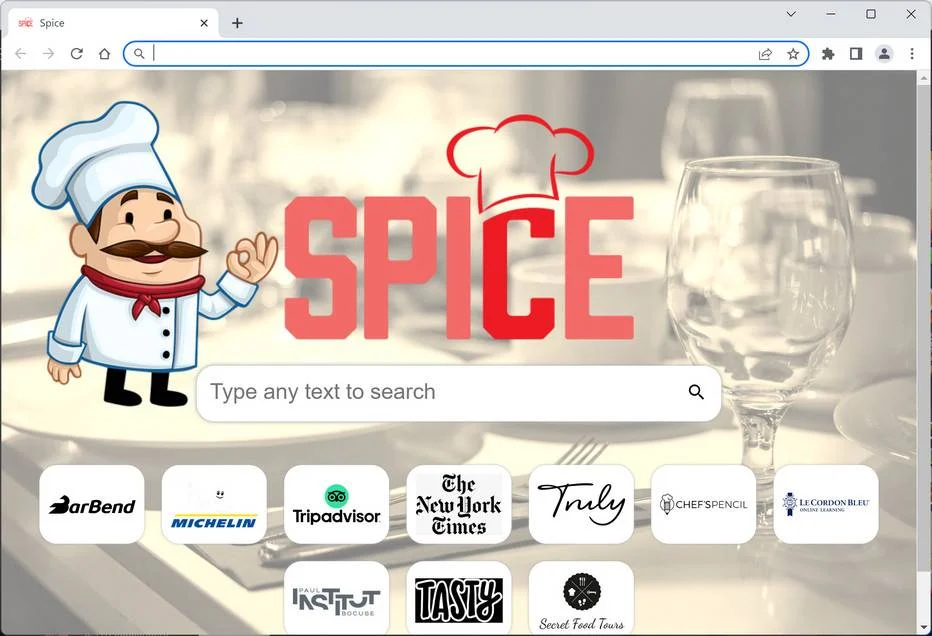 Image: Spice Chrome new tab page