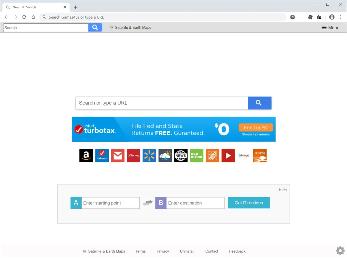 Remove Search.newsatelliteandearthmapstab.com redirect (Virus Removal Guide) 1 Image: Chrome browser is redirected to search.newsatelliteandearthmapstab.com