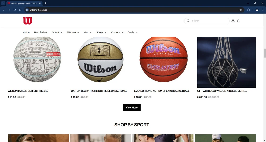 Wilsonoffical.shop Scam Store: A FAKE Wilson Website 1 Wilsonoffical.shop scam