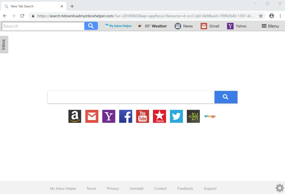 My Inbox Helper New Tab Search redirect