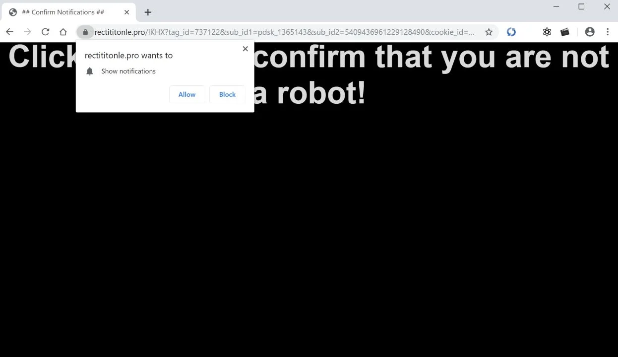 How to remove Rectititonle.pro pop-up ads (Virus Removal Guide) 1 Image: Chrome browser is redirected to Rectititonle.pro