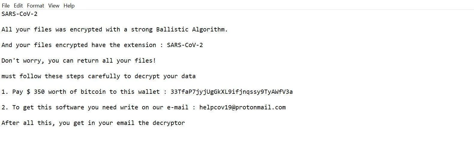 Image: SARS-CoV-2 ransomware