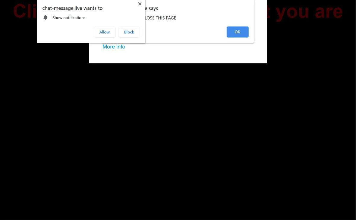 Remove Chat-message.live pop-up ads (Virus Removal Guide) 1 Image: Chrome browser is redirected to Chat-message.live