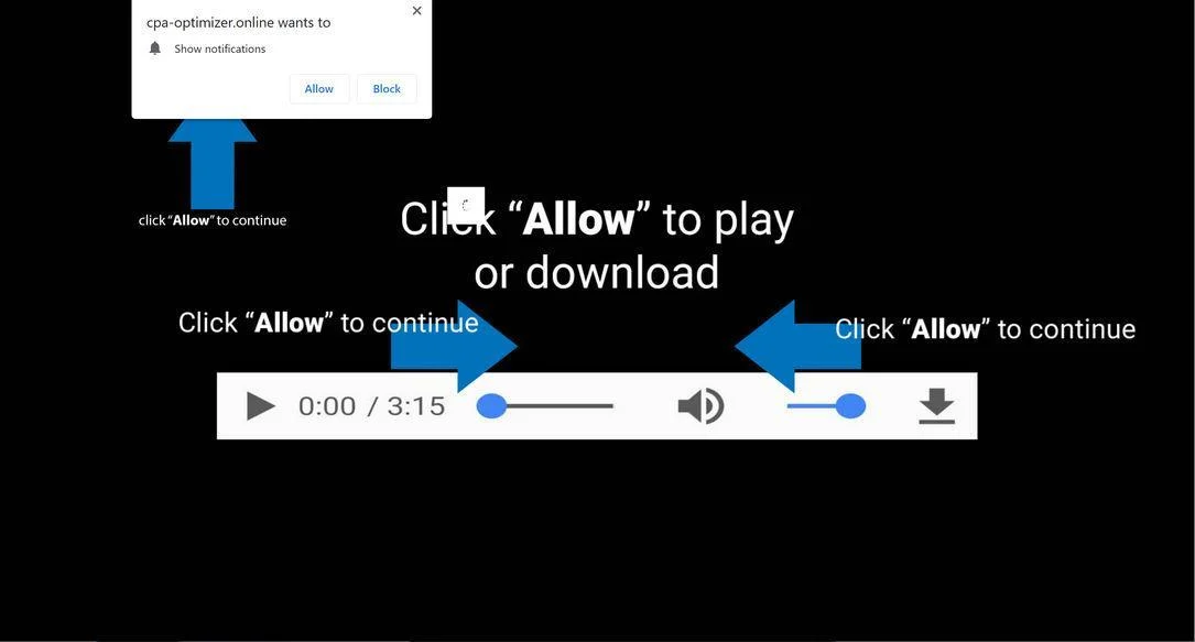Image: Chrome browser is redirected to Cpa-optimizer.online