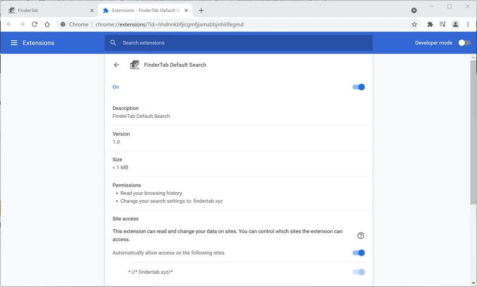 Image: FinderTab Chrome Extension