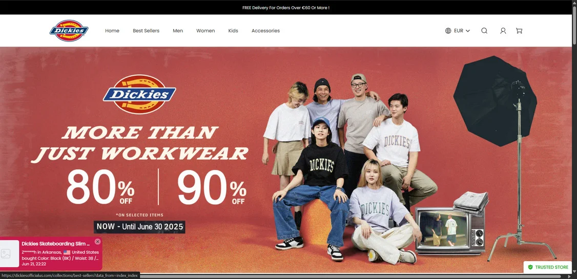 Dickiesofficialus.com Scam Store: A FAKE Dickies Website 1 Dickiesofficialus.com scam