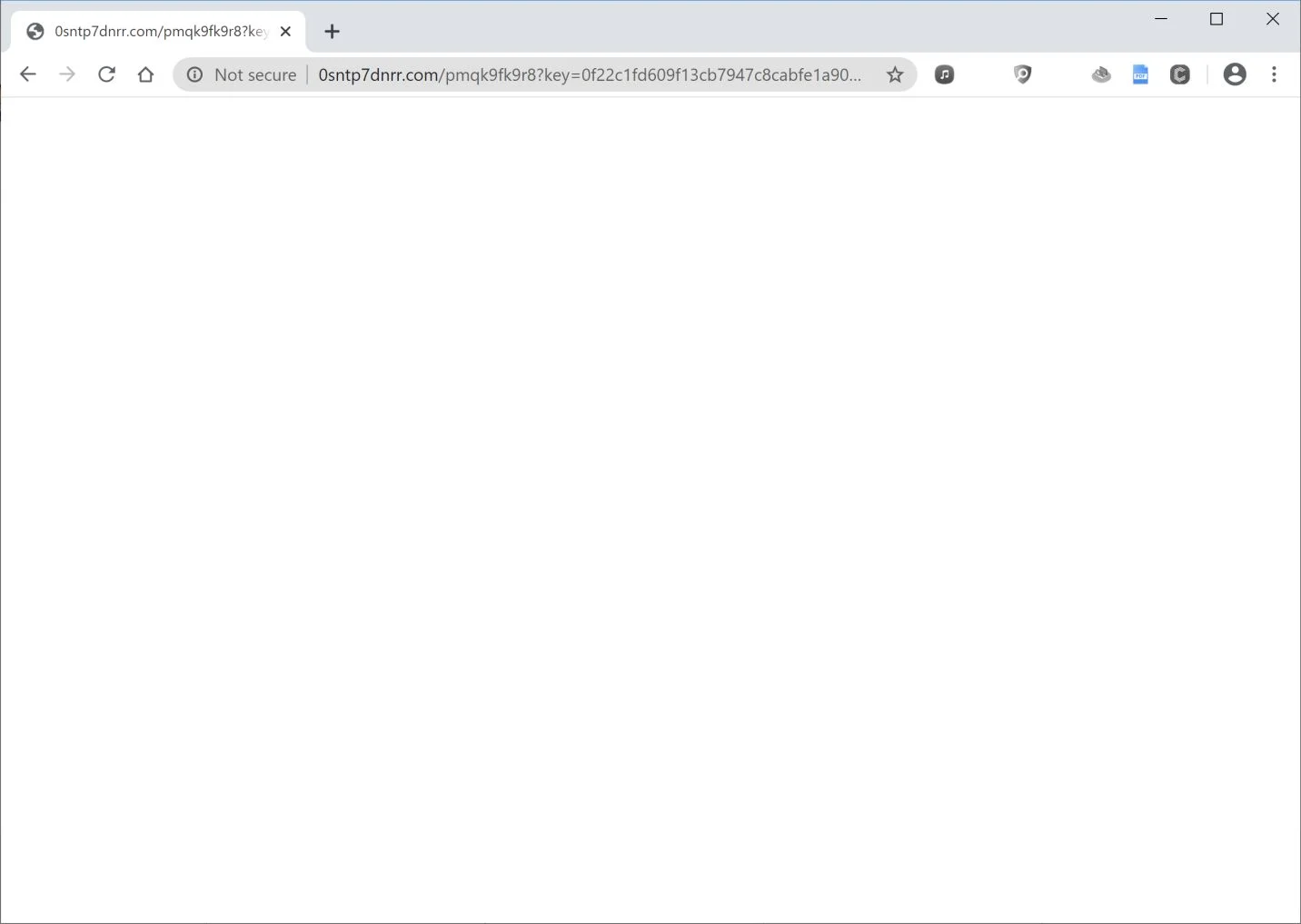 Image: Chrome browser is redirected to 0sntp7dnrr.com