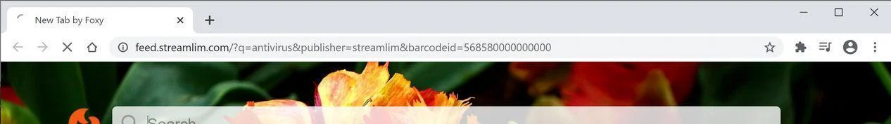 Image: Chrome browser is redirected to StreamLim Search
