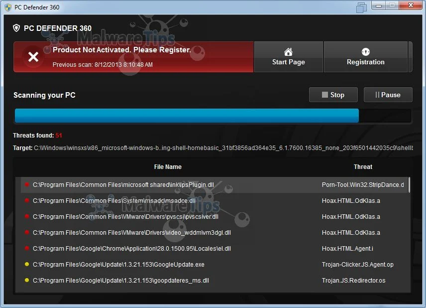 [Image: PC Defender 360 virus]