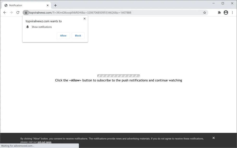 Remove Topviralnewz.com pop-up ads (Virus Removal Guide) 1 Image: Chrome browser is redirected to Topviralnewz.com