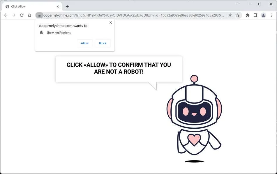 Image: Doparnelychme.com Pop-up Ads