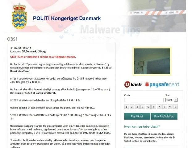 [Image: POLITI Kongeriget Danmark virus]