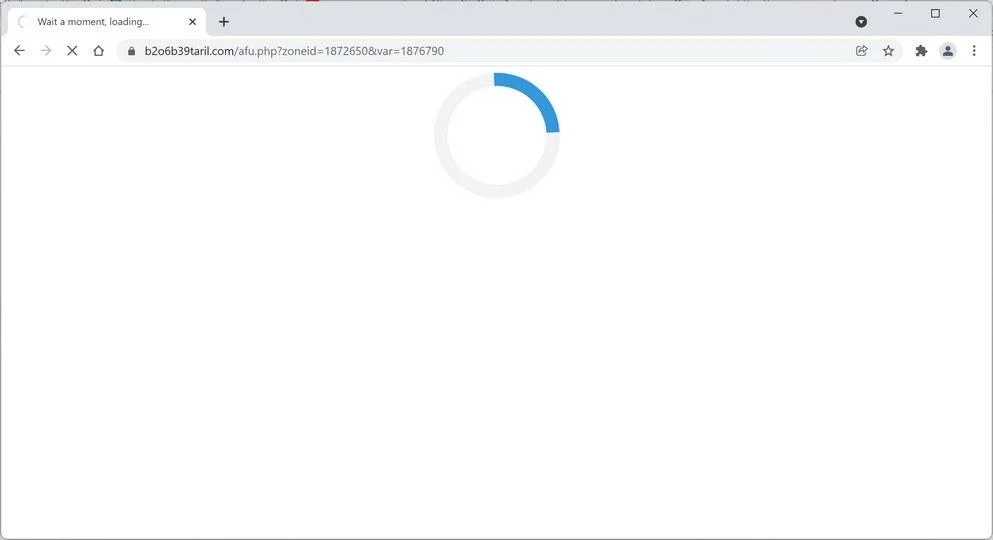Image: Chrome browser is redirected to B2o6b39taril.com