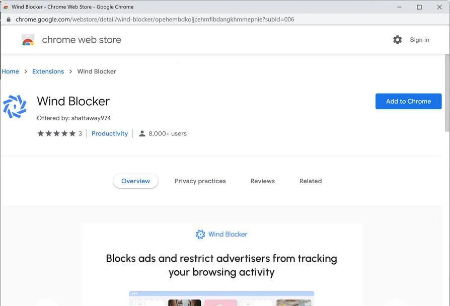 Remove Wind Blocker browser extension (Removal Guide) 1 Image: Wind Blocker