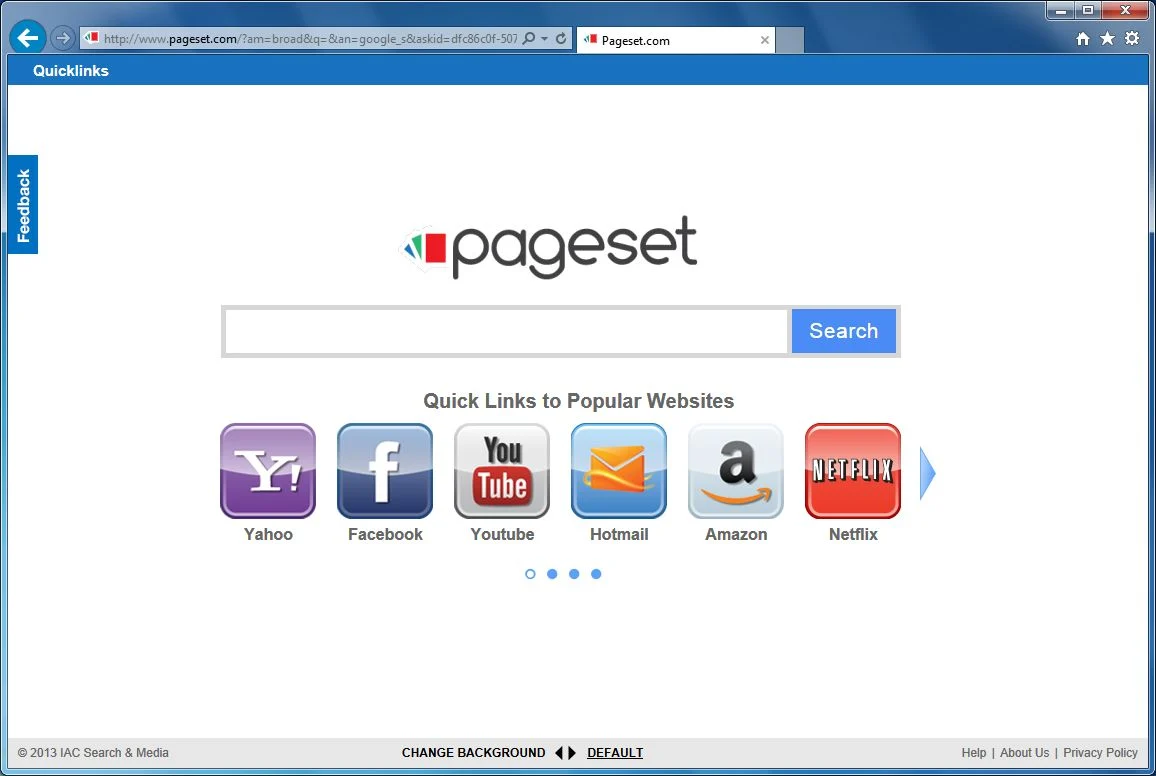 Pageset.com Homepage Pageset.com Homepage virus