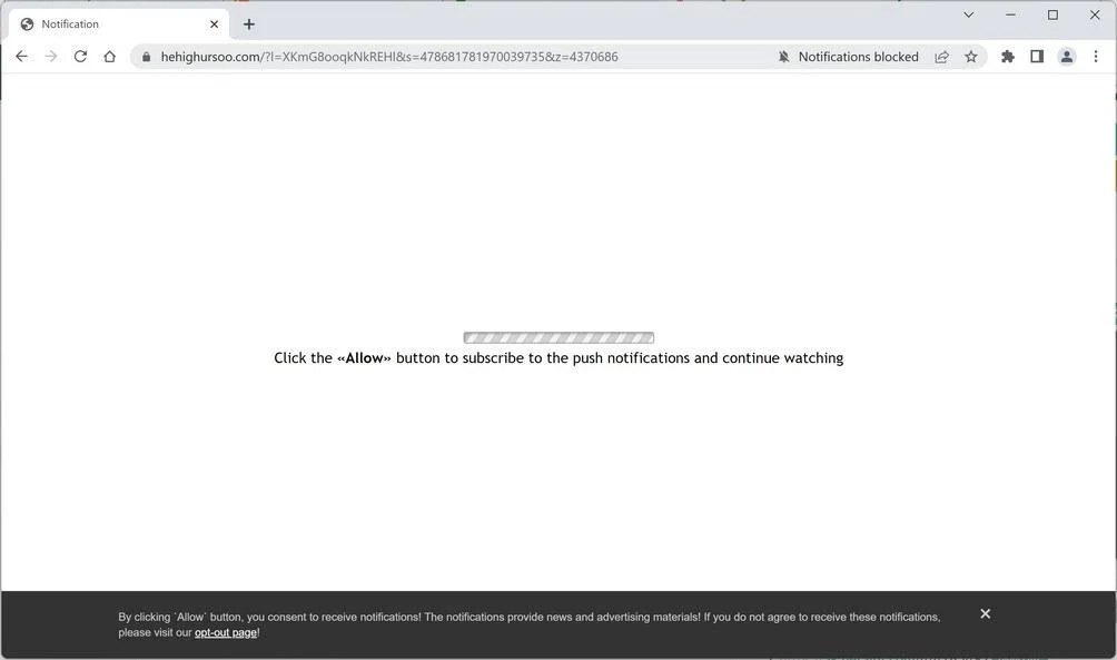 Remove Hehighursoo.com Pop-up Ads (Virus Removal Guide) 1 Image: Chrome browser is redirected to Hehighursoo.com